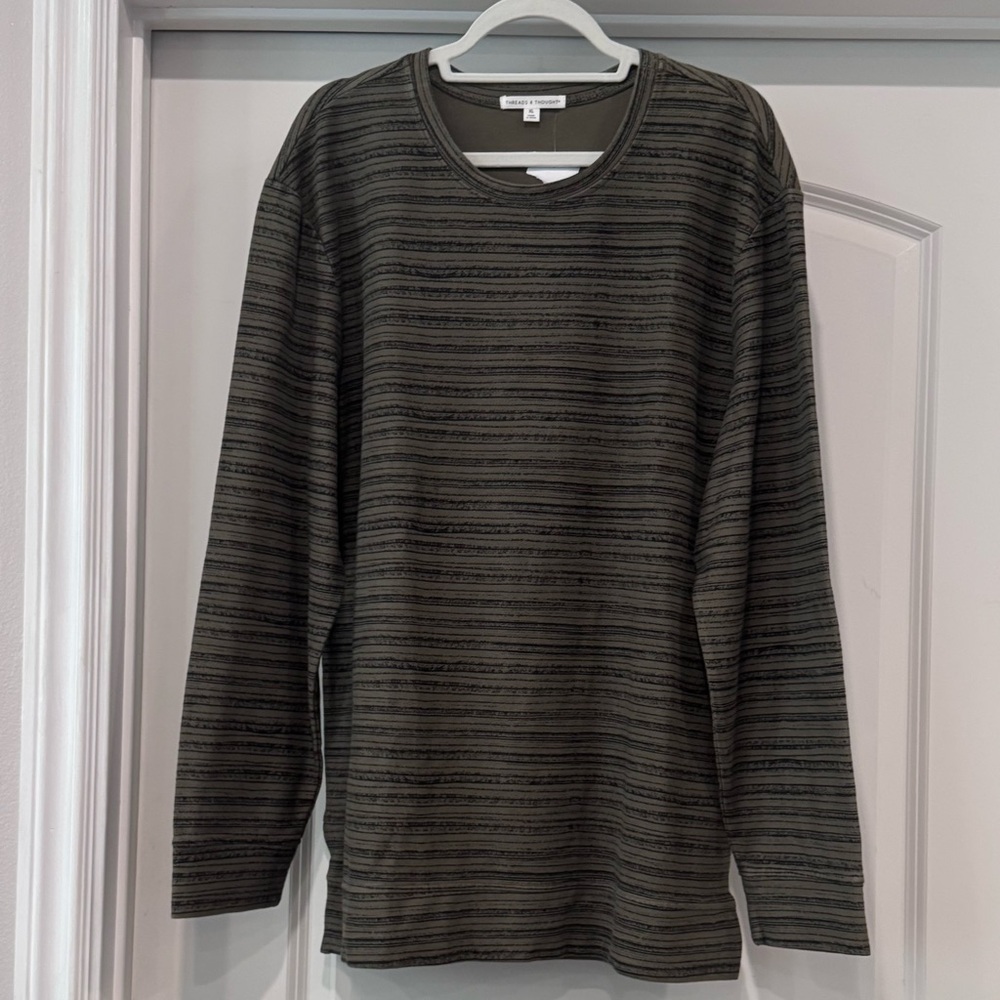 Threads 4 Thought Olive Striped Long Sleeve Tee